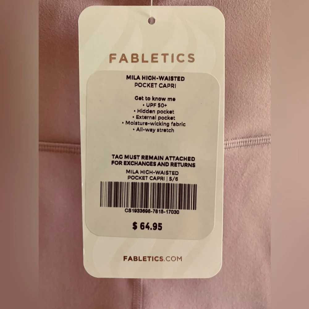 NEW Fabletics Rosebloom On-The-Go PowerHold® High-Waisted Capri Size Small - Picture 6 of 8